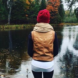 Light tan faux leather vest